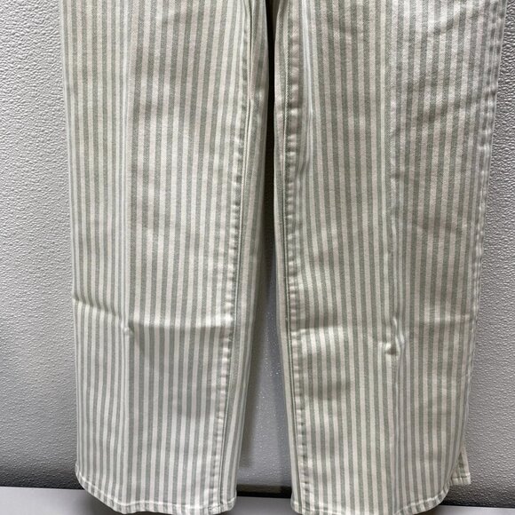 FRAME Women’s The Anchor Striped Crop Pants – Sea Mist Stripe – Size 27 - Picture 7 of 11